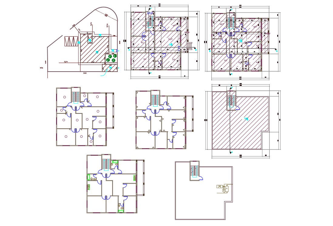 3 BHK House Compete Drawing DWG File