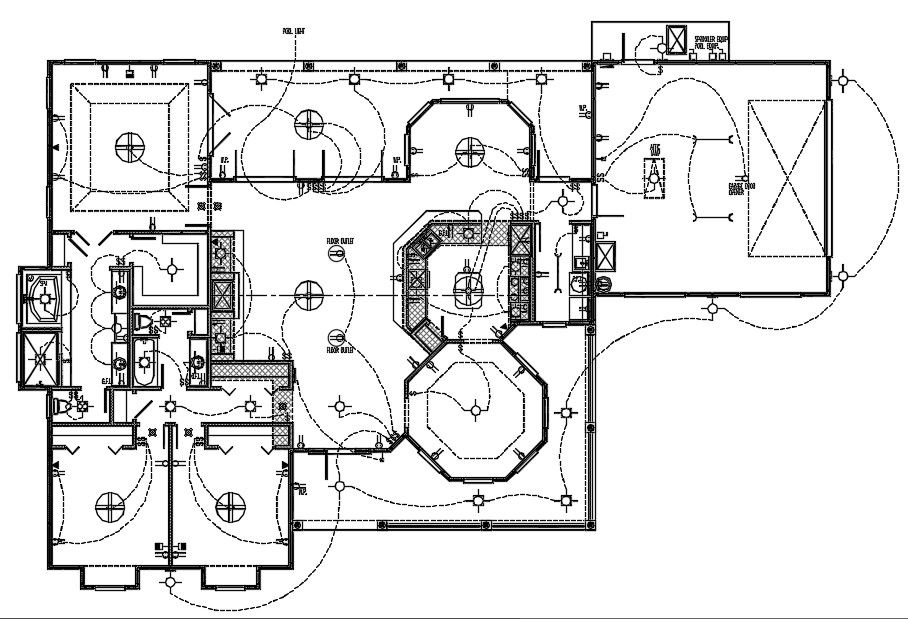 3 BHK House Electrical Layout Plan CAD Drawing DWG File