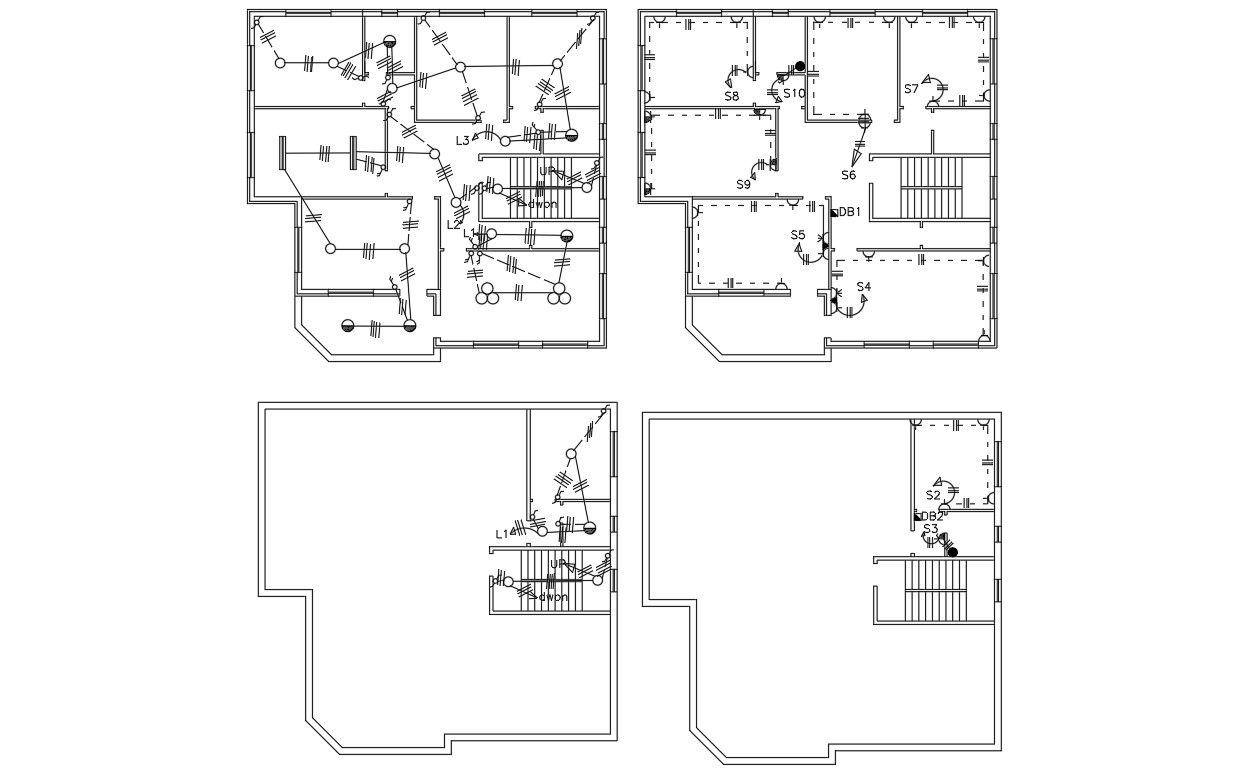 3 BHK House Electrical Layout Plan Design