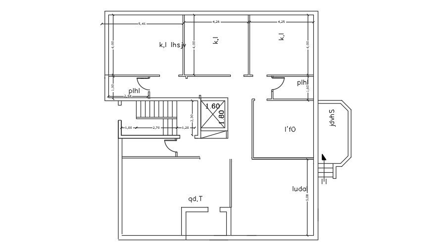 3 BHK House Plan DWG File Download