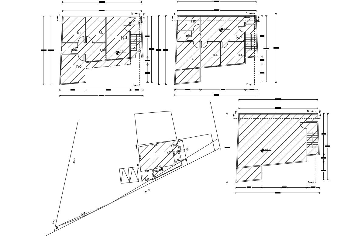3 BHK House Plan WIth Plot Land Survey