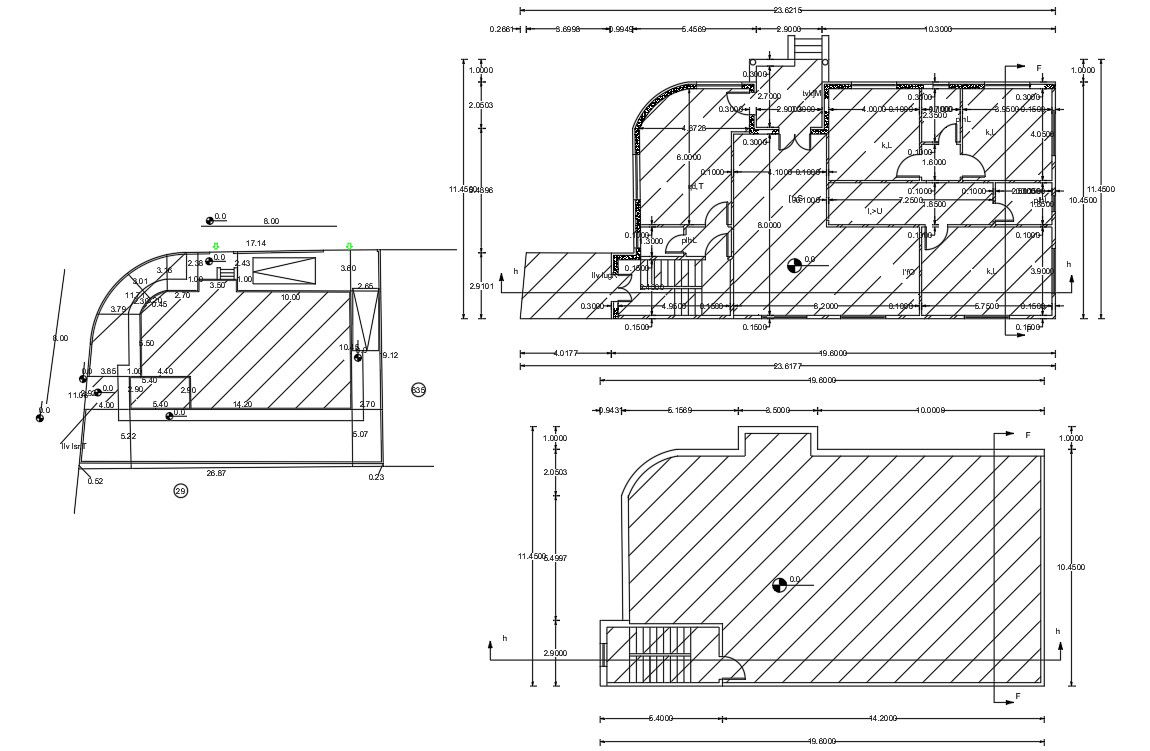 3 BHK House Plan With Site Plot Plan AutoCAD Drawing