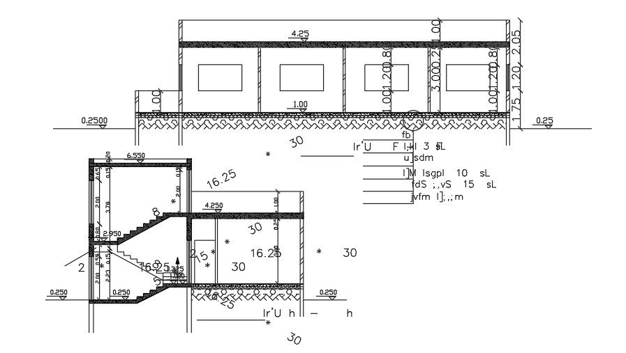 3 BHK Section Layout AutoCAD Download File