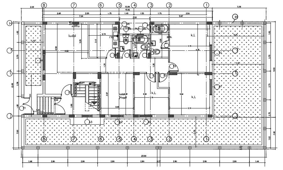 3 Bedroom House Ground Floor Plan Drawing Download DWG File