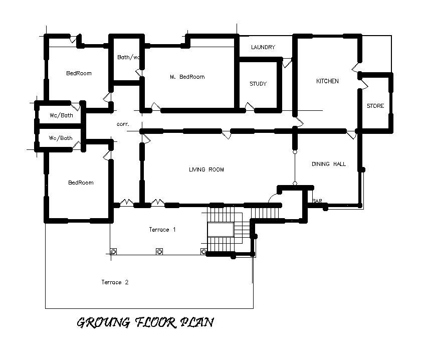 3Bhk house plan is given in this Autocad drawing file. Download now.