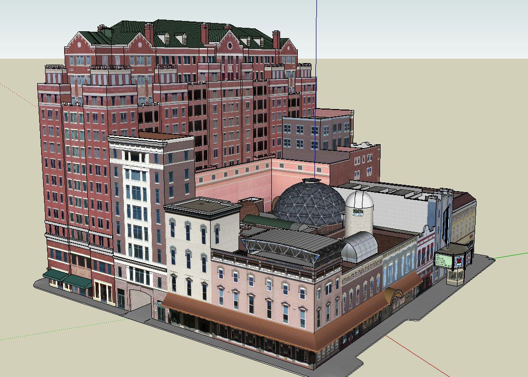 3D Architecture High Rise Commercial Building Design SKP File