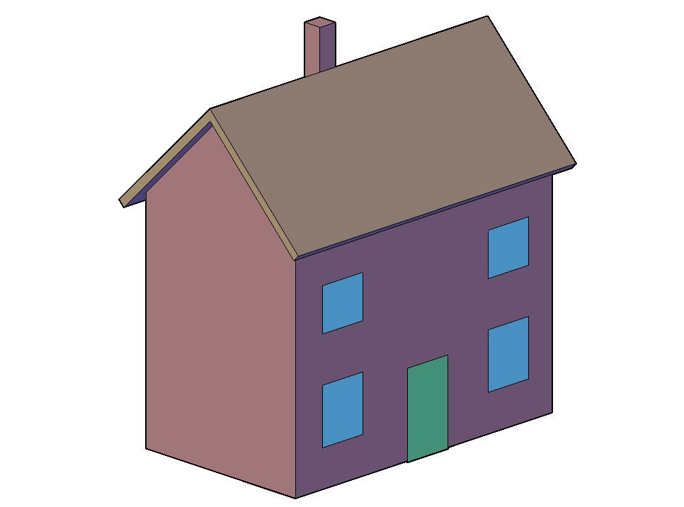 Visualize 3D Sloping Roof House Design plan in AutoCAD File