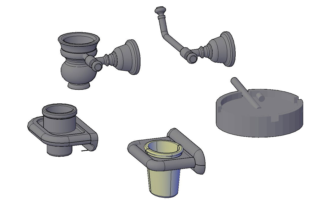3D Bathroom Accessories AutoCAD File Free Download