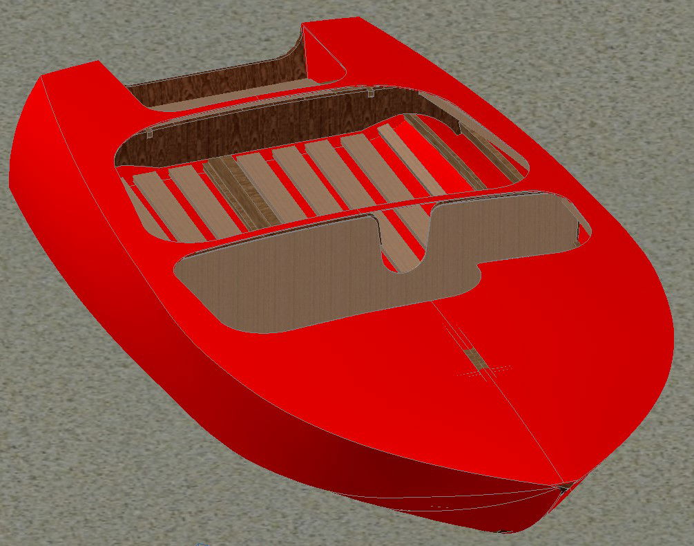 Speed boat CAD Design showcasing structure in DWG Drawing file