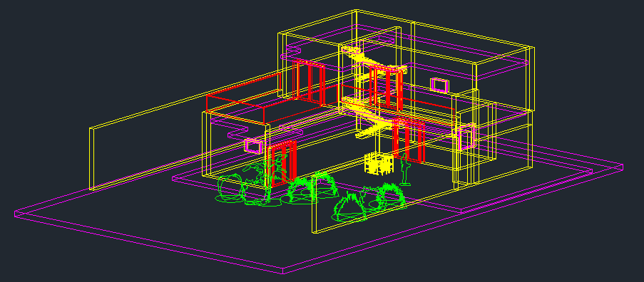 3D Bungalow Design and Architecture Plan dwg file
