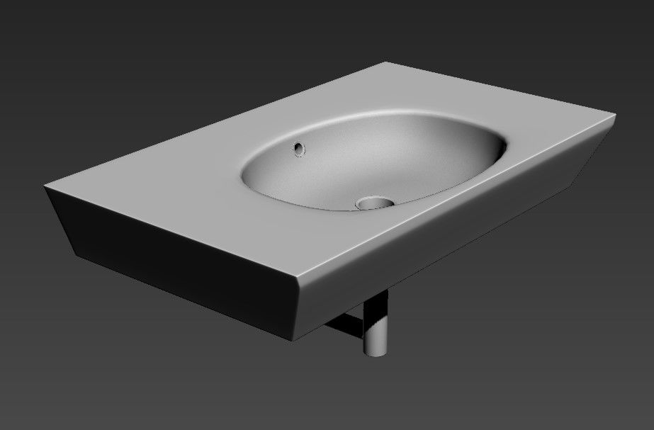 3D Ceramic Wash Basin MAX File