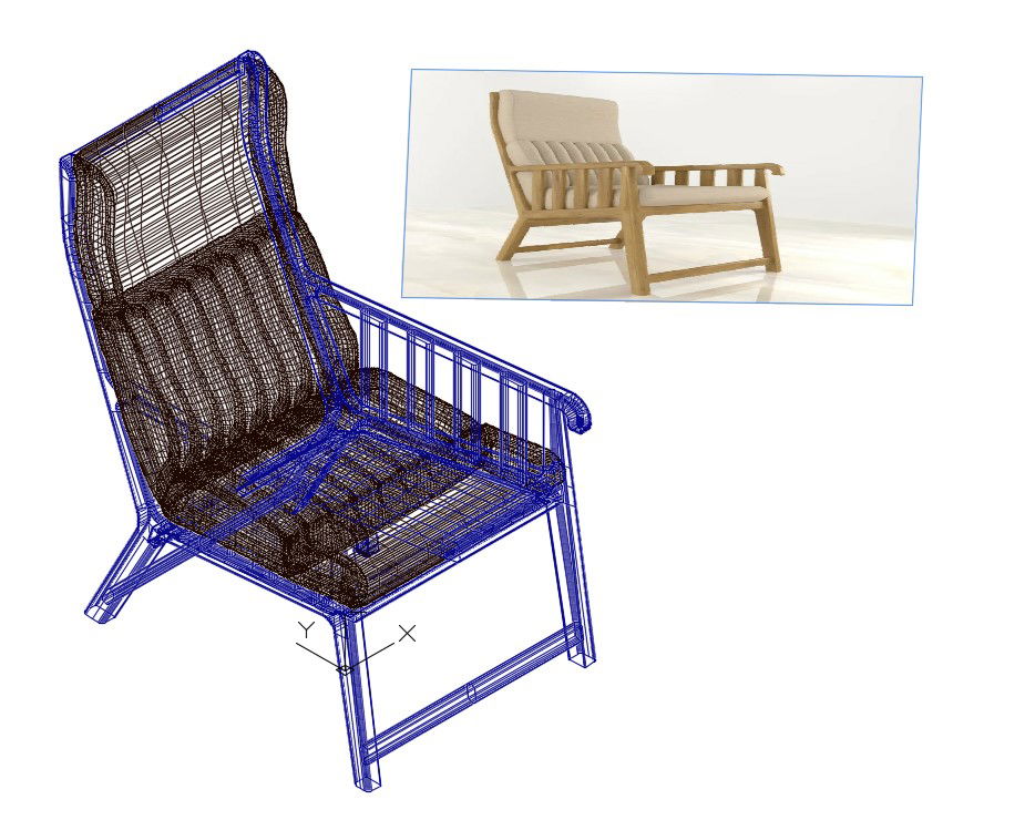 3D Chair Model CAD Drawing Free Download in DWG Format