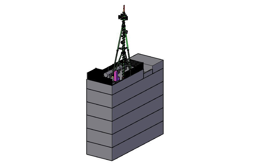 3D Commercial Building with Electrical Tower CAD Drawing files
