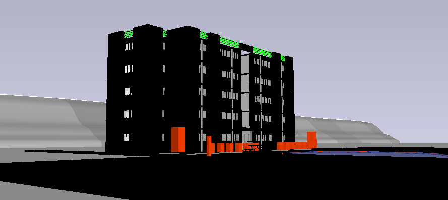 3D Design and Elevation of Residential Building dwg file
