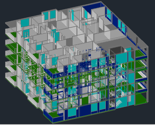3D Design and Elevation of Residential Flats dwg file