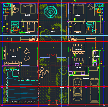 3D Design of Bungalow Structure dwg file