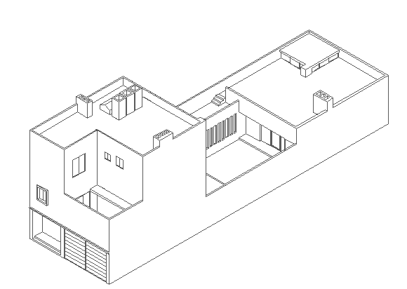 3D Design of Multi-Family Bungalow Elevation dwg file