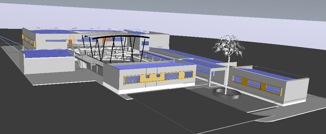 3D Design of School Architecture Layout dwg file