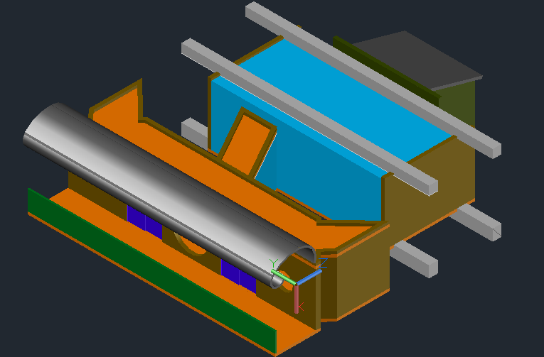 3D Design of Wall Construction Elevation dwg file