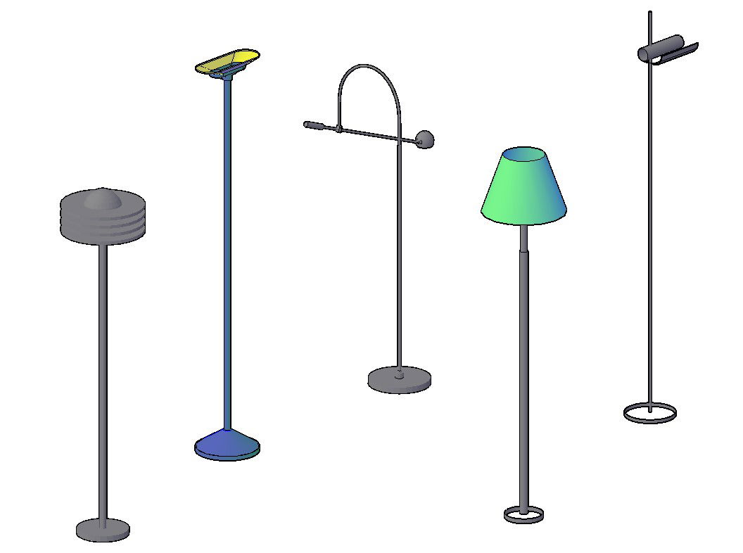 3D Drawing Different Types Of Street Light Pole In AutoCAD File