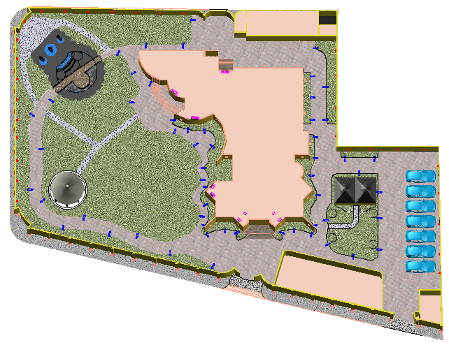 3D Exterior plot layout dwg file