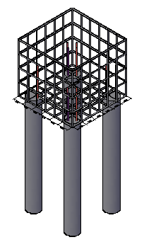 3D Foundation block design drawing