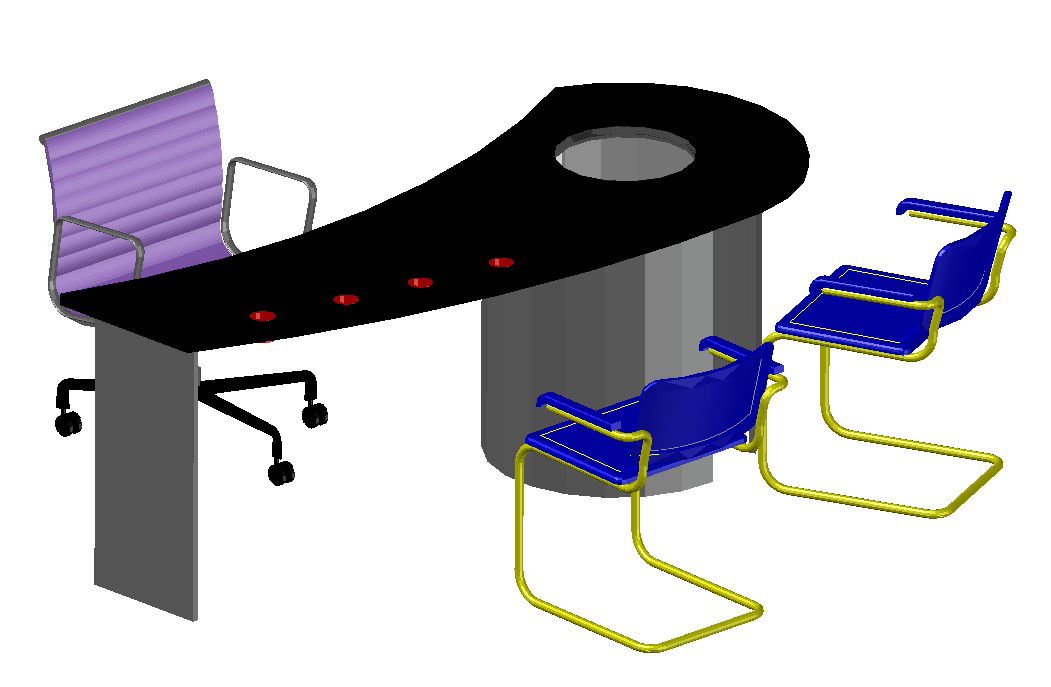 3D Furniture Table and chair Design DWG File 