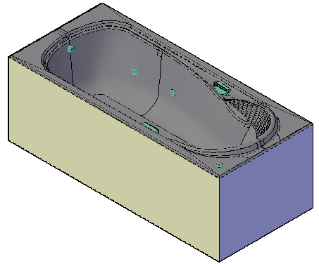 3D Goleta Acrylic Bathtub Design DWG With Precise Dimensions