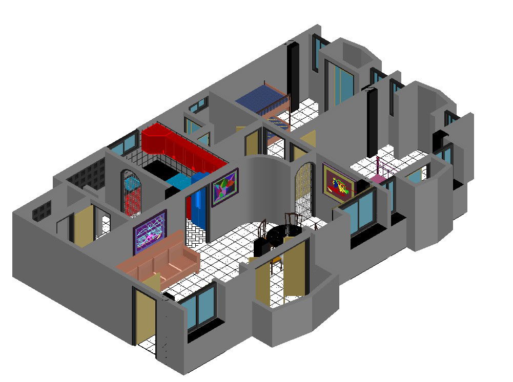 3D Interior Detail of House