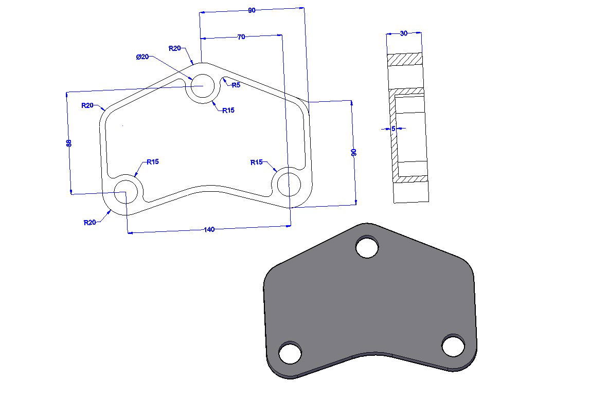 3D Joint Plate Hinge CAD Drawing DWG File