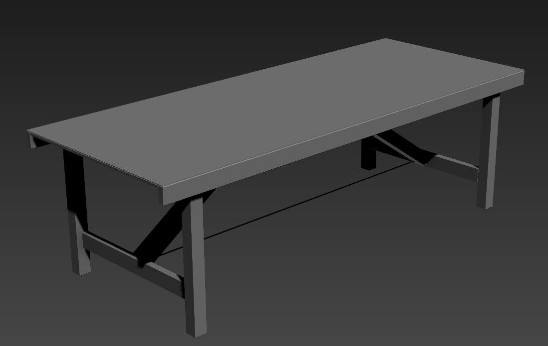 3D MAX File Rectangular Furniture Design Table Free Download