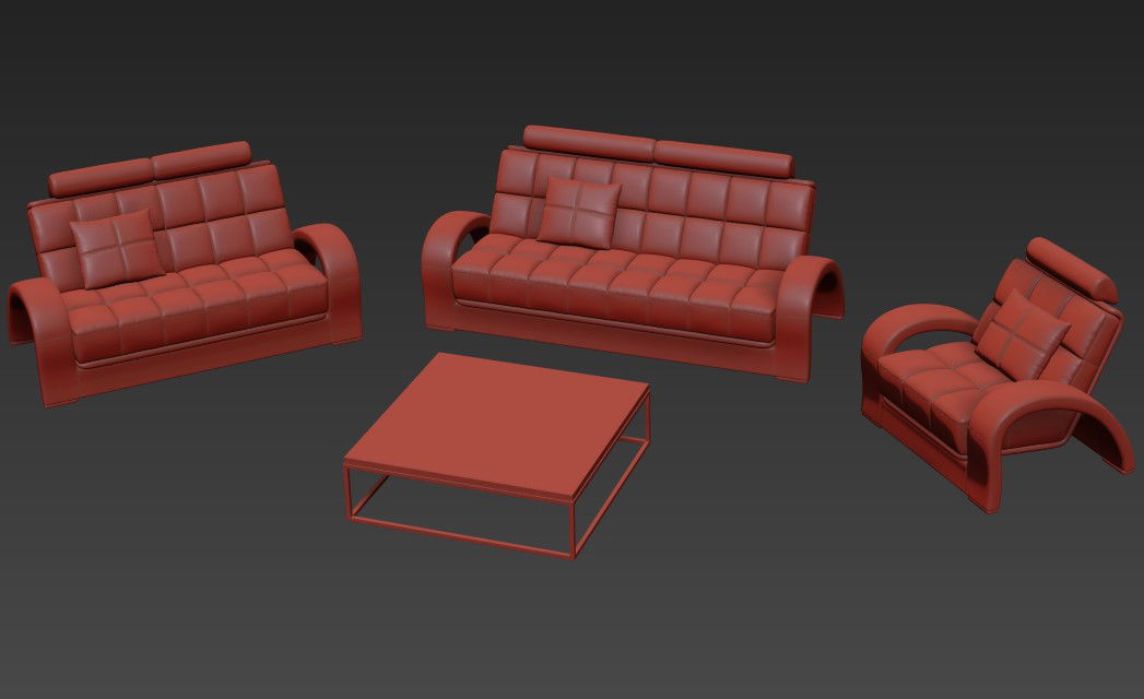 3D MAX File Sofa And Center Table Model Free Download