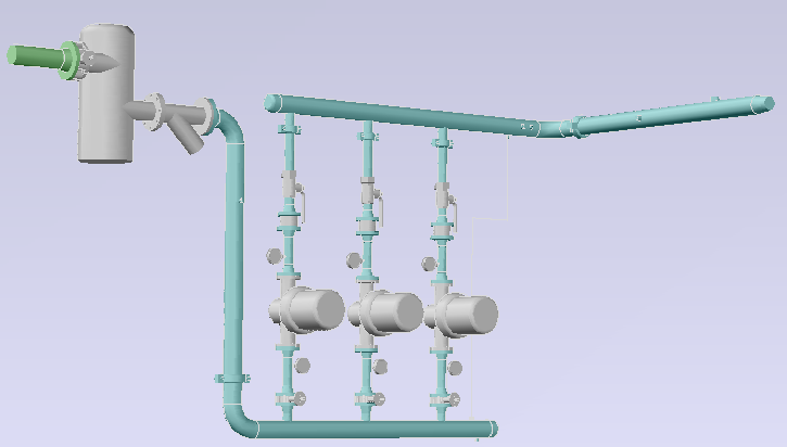 3D MODELof piping example boiler distribution design drawing