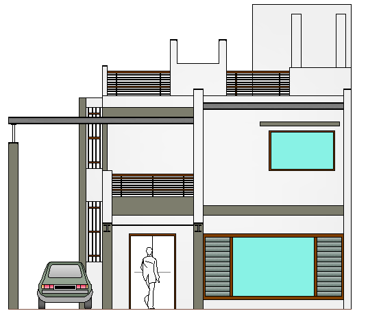 3D Model and Architecture Layout of Bungalow dwg file