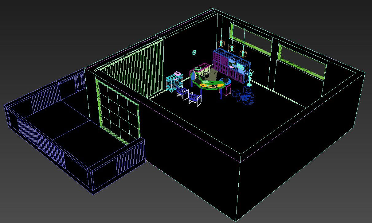 3D Of Office Furniture Layout 3D MAX File Free Download