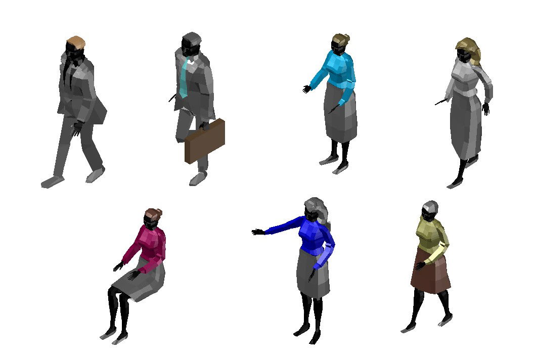 3D Person Cad Blocks