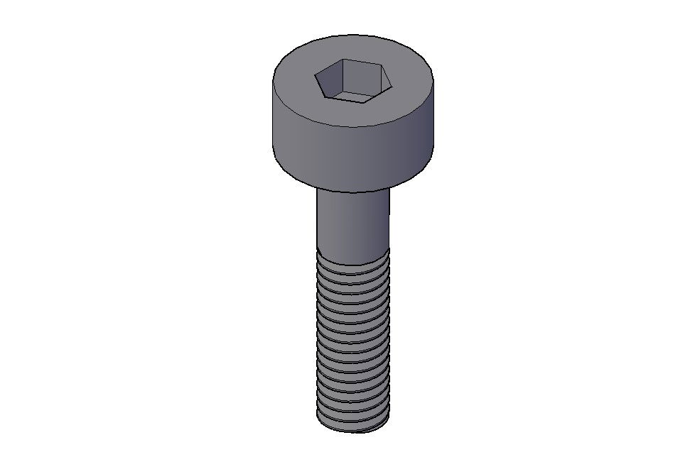 3D Screw In DWG File