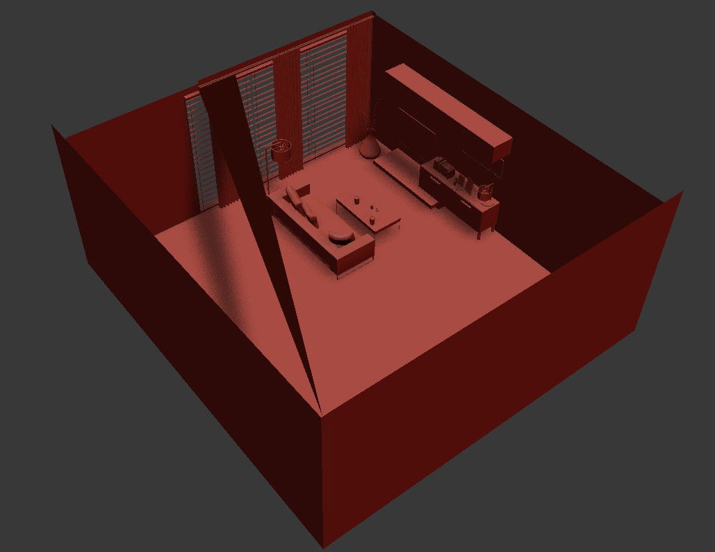 3D Top View Of Drawing Room In 3D MAX File Free 