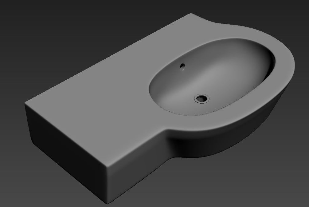 3D Under Counter Wash Basin MAX File