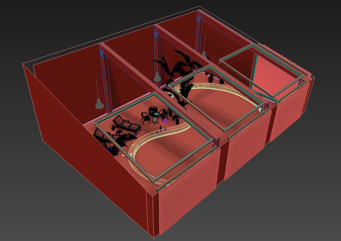 3D View Inside Swimming Pool 3D MAX File Free