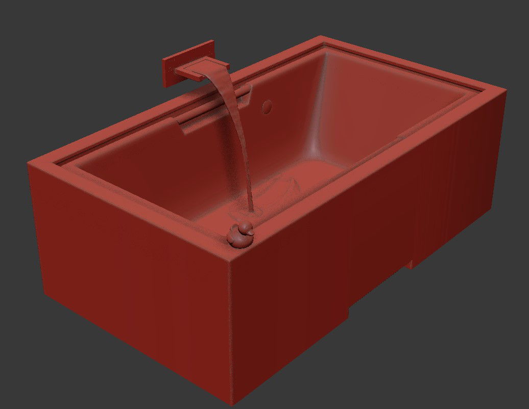 3D Waterfall Bathtub Faucet Wall Mount MAX File