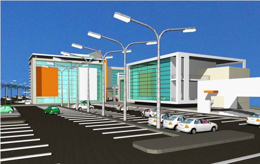 3D Commercial Building Design Plan in DWG AutoCAD Drawing File