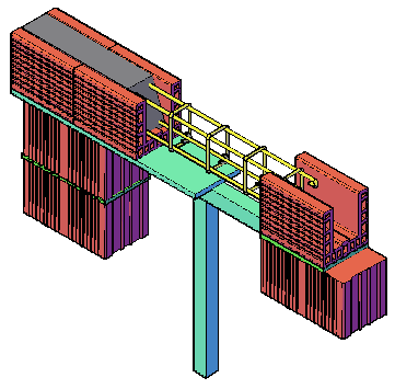 3D construction design drawing of lintel detail detail drawing