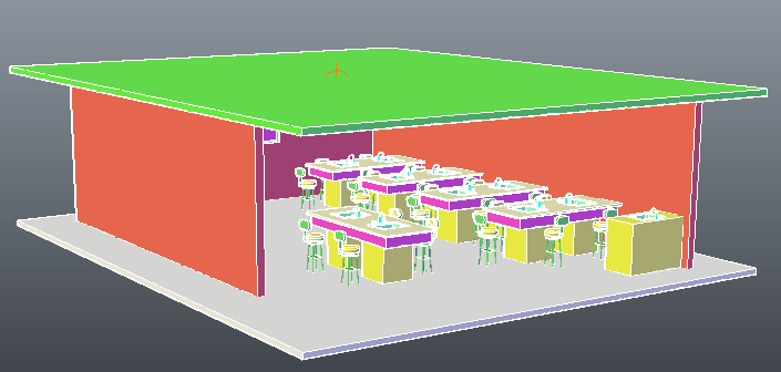 3D design drawing of chemical laboratory design drawing