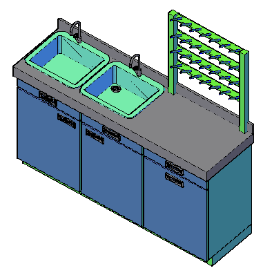 3D design drawing of laboratory cleaning station design