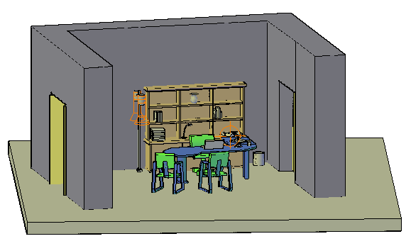 3D design of management office drawing
