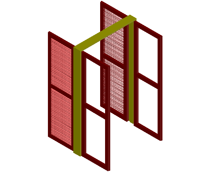 3D design with door and window view
