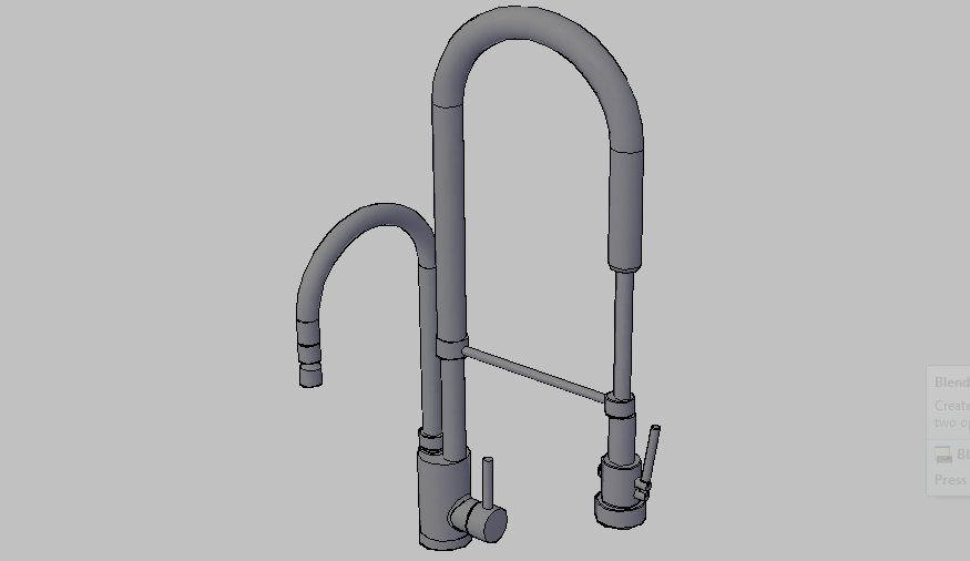 3D drawing of basin faucets in AutoCAD