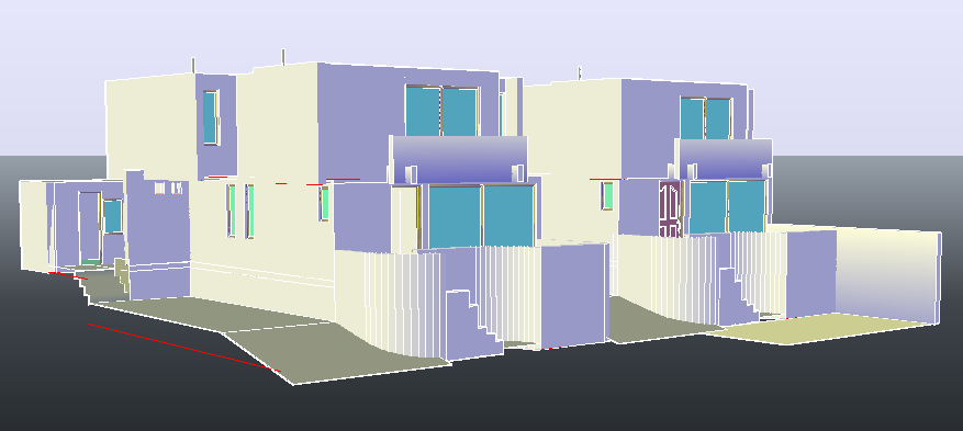 3D drawing of bungalow design drawing