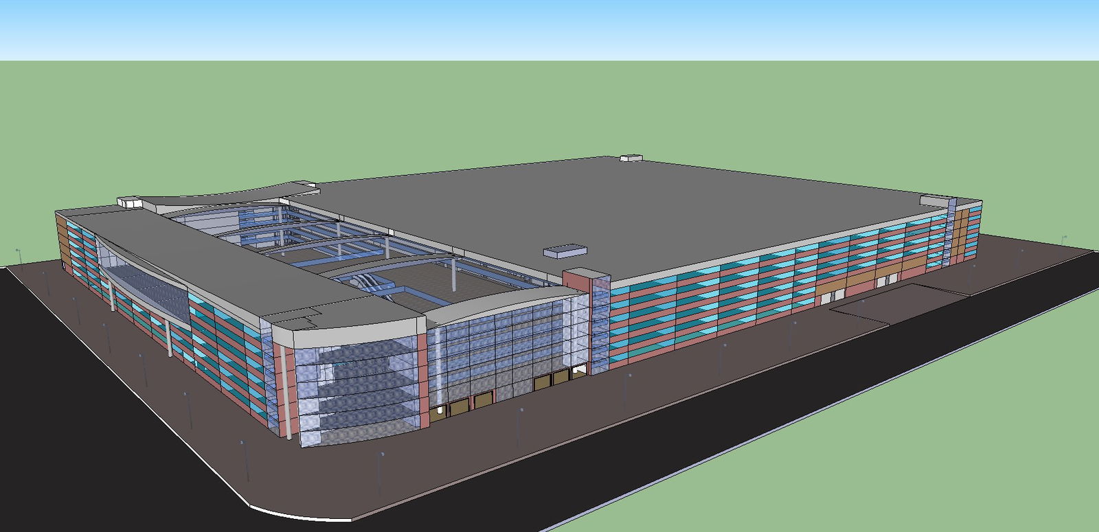 Commercial Building 3D Drawing model for Construction Layout files